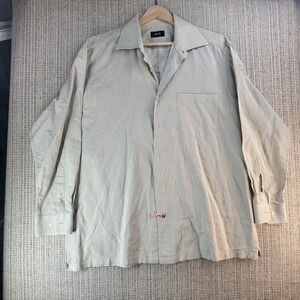BOSS Hugo Boss Shirt Mens 16.5 32/33 Beige Long Sleeve Button Up Cotton Pocket‎